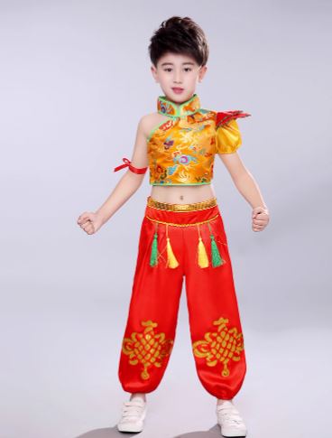 พร้อมส่ง ชุดตรุษจีน ชุดกี่เพ้า เสื้อ+กางเกงขายาว