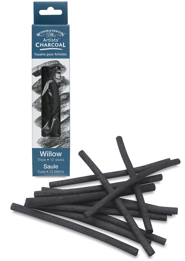 ก้านชาร์โค Winsor Willow Artist 12ชิ้น - Thick Size (แท่งขนาดใหญ่)