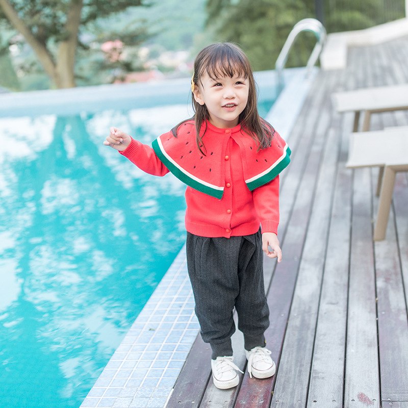 เสื้อกันหนาวเด็ก ลายแตงโม คอกลม