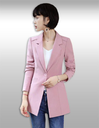 เสื้อสูทผู้หญิงสีชมพูแบบสวยสไตล์เกาหลี มี 6ไซส รหัส2268