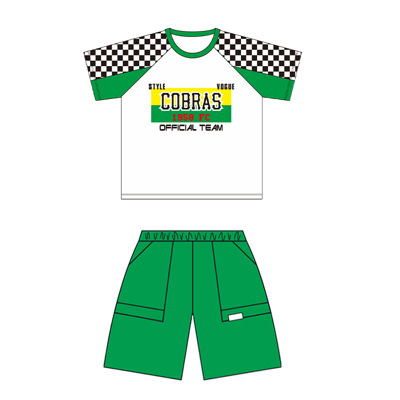 ชุดเต้น Coverdance เซ็ตชายหญิงลาย หมากรุก เขียวม่วง