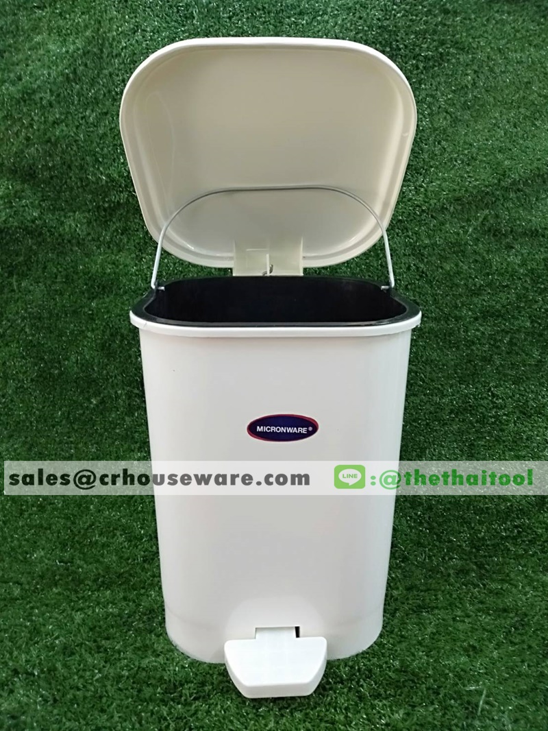 ถังขยะแบบเหยียบ 10 ลิตร สีขาว รหัสสินค้า 001-JCP-5649