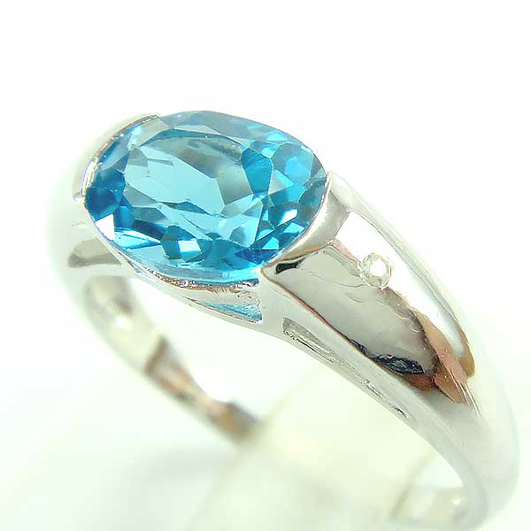 แหวนเงินแท้ราคาถูกชุบทองคำขาว สวิสบลูโทปาซแท้ 1.40 กะรัต เพชรCZ 0.014 กะรัต งานประณีตสวยงาม สั่งผลิตค่ะ