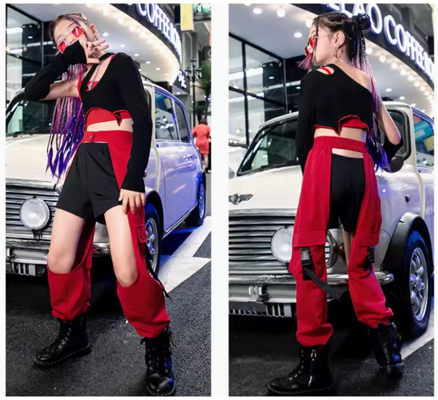 ชุดเต้น coverdance เสื้อ+กระโปรง กางเกง