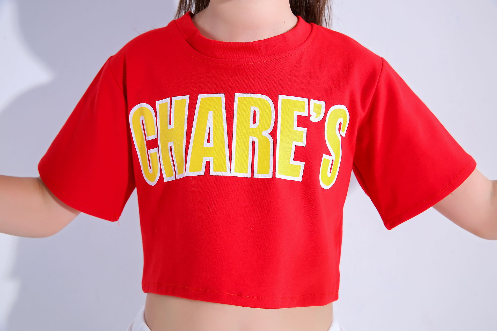 พร้อมส่ง ชุดเต้น ชุดหรีดเดอร์ ชุดเชียร์ เสื้อแขนสั้น+กระโปรงขาว