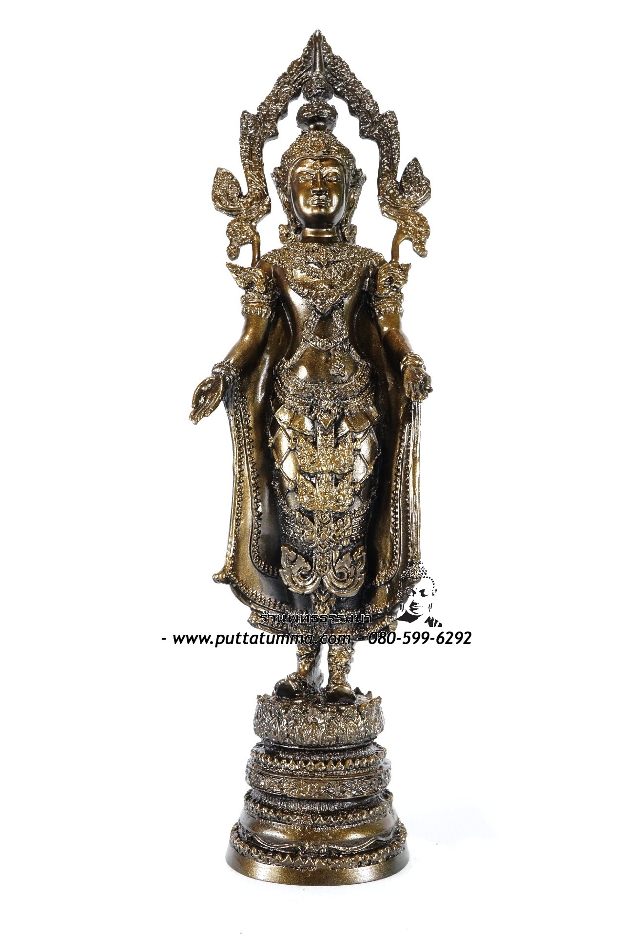พระพุทธเจ้า ปางเปิดโลก เนื้อโลหะ ขนาด 5 นิ้ว สูง 14 นิ้ว