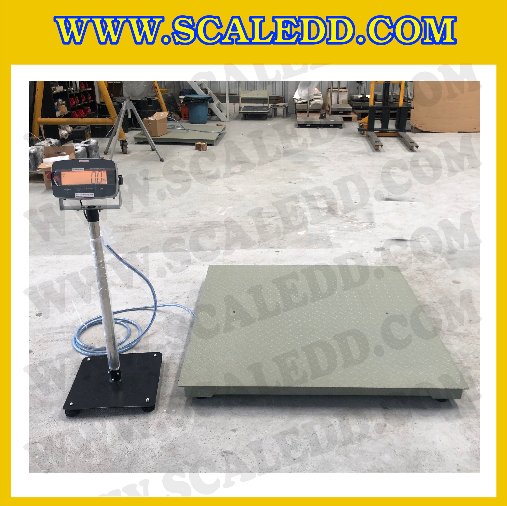 เครื่องชั่งตั้งพื้น 500กิโลกรัม เครื่องชั่งดิจิตอล500kg เครื่องชั่ง500 kg ตาชั่ง 500kg ความละเอียด 50g ขนาดแท่นชั่ง 120x120cm. เครื่องชั่งยี่ห้อ OHAUS รุ่น Defender 3000 (DT33P)