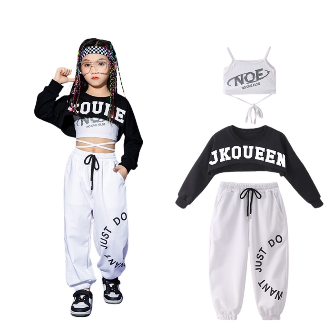 พร้อมส่ง***ชุดเต้น ชุดฮิปฮอป เสื้อแขนยาว +ตัวใน+กางเกง