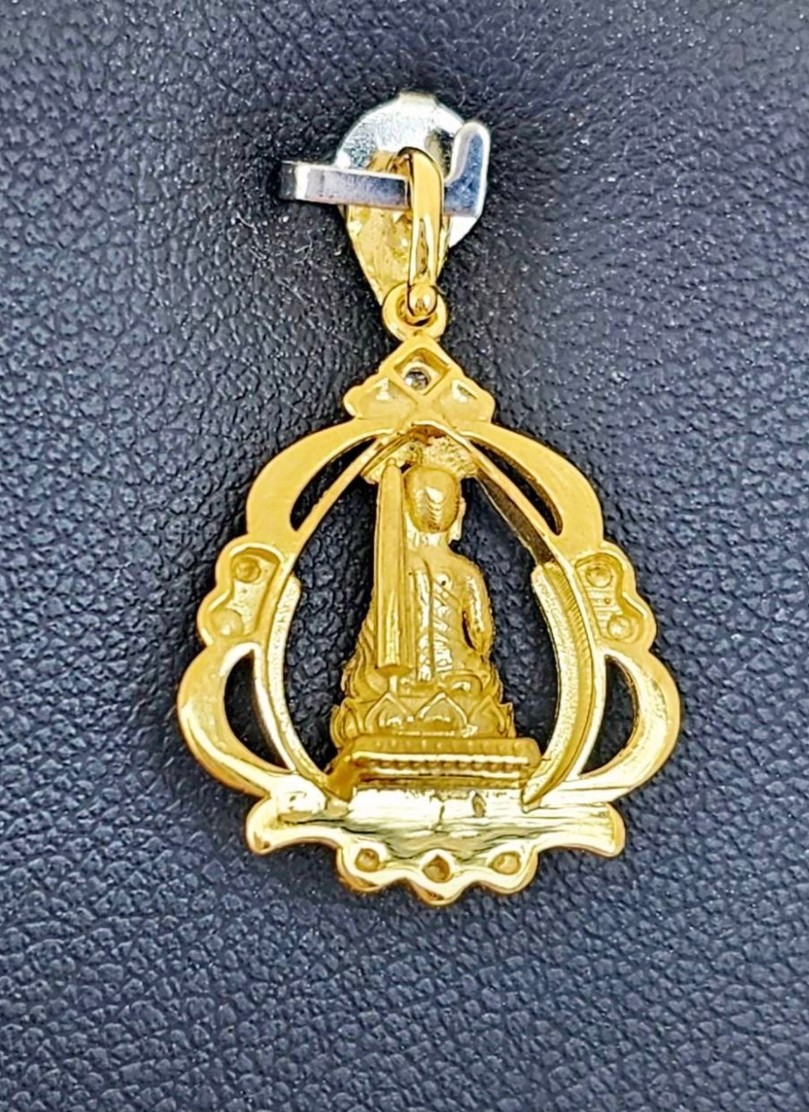 พร้อมส่งและสั่งผลิตจี้เพชรพระสิวลี พระแห่งโชคลาภ ใส่เที่ยว ออกงาน ทองคำ 9K เพชรเกสรแท้ 0.01 กะรัต 1 เม็ด ไม่รวมสร้อย ราคาถูกมาก ส่งฟรี