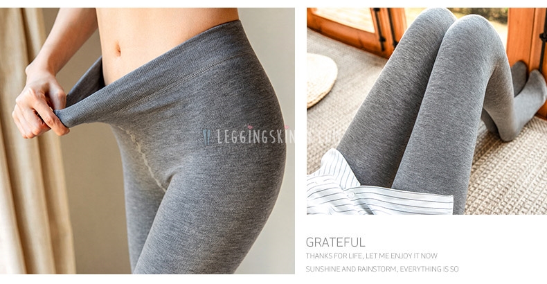 800D เลกกิ้งถุงน่องผ้าฝ้ายบุขนแกะกันหนาว มี 4 สี