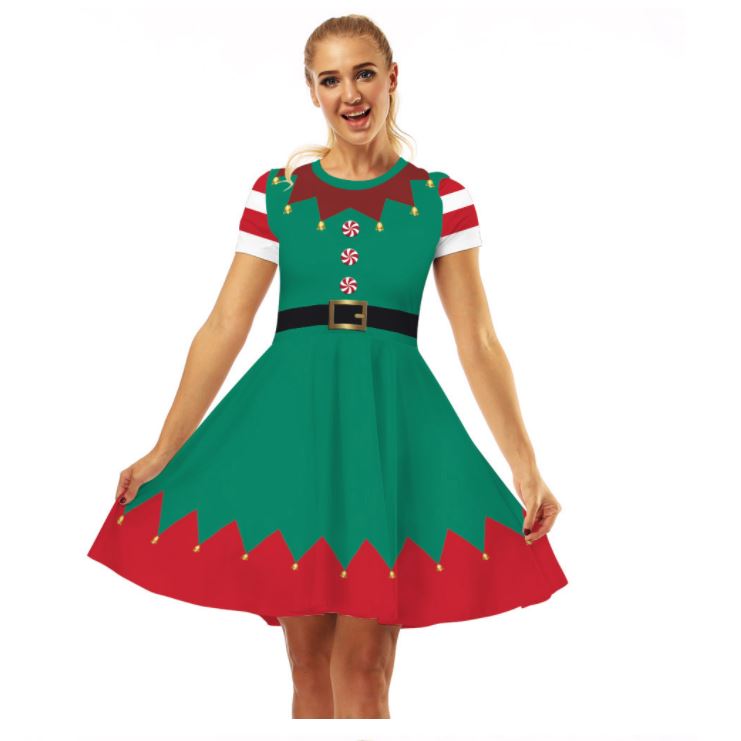 ชุดคริสต์มาส คริสมาส เดรสเขียว-แดง