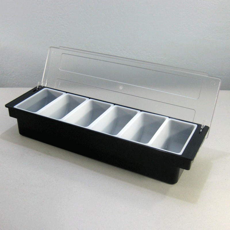 กล่องพลาสติกใส่เครื่องเคียง 6 ช่อง ( Condiment holder )