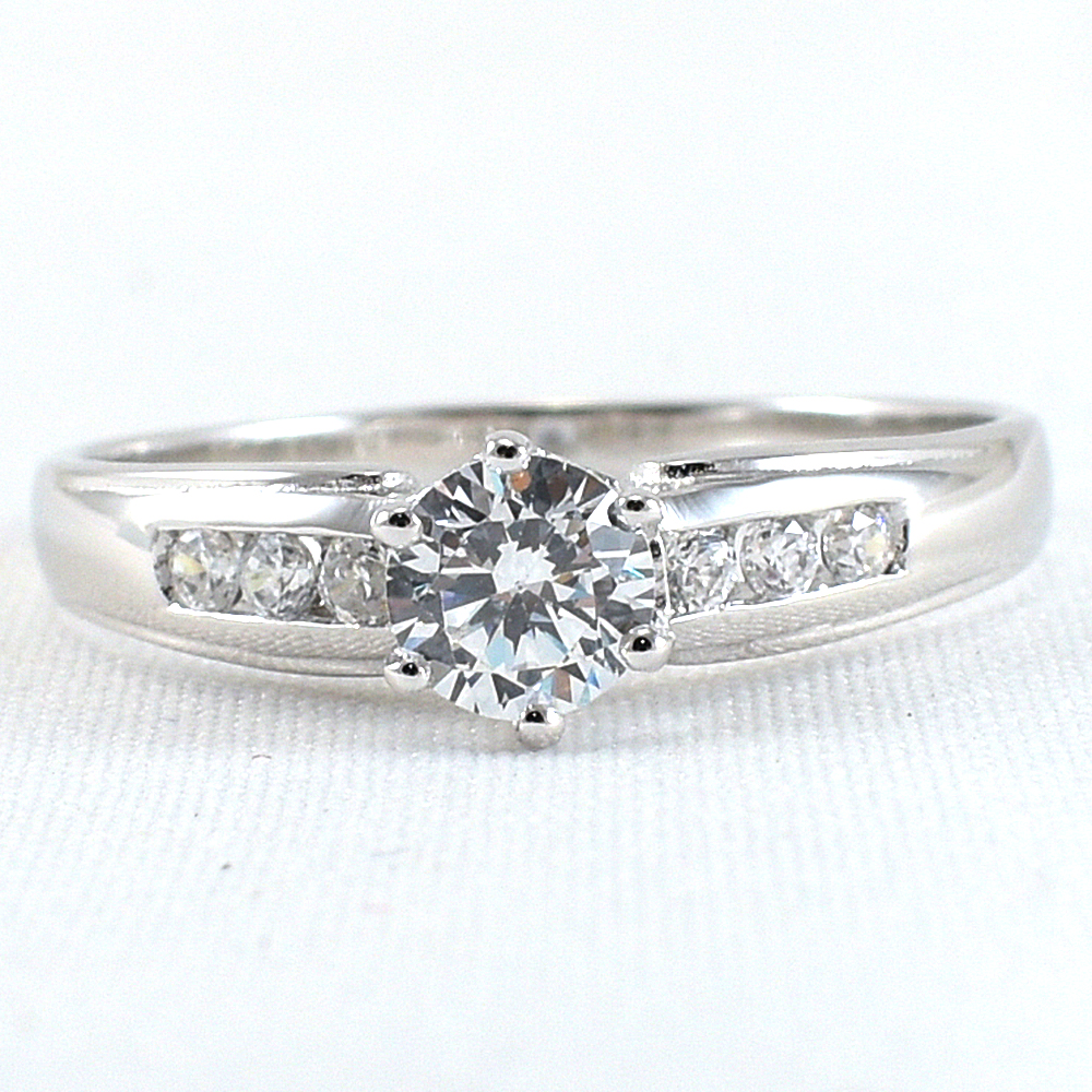 แหวนเงินแท้ราคาถูกชุบทองคำขาว งานประณีตสวยงาม สั่งผลิตค่ะ