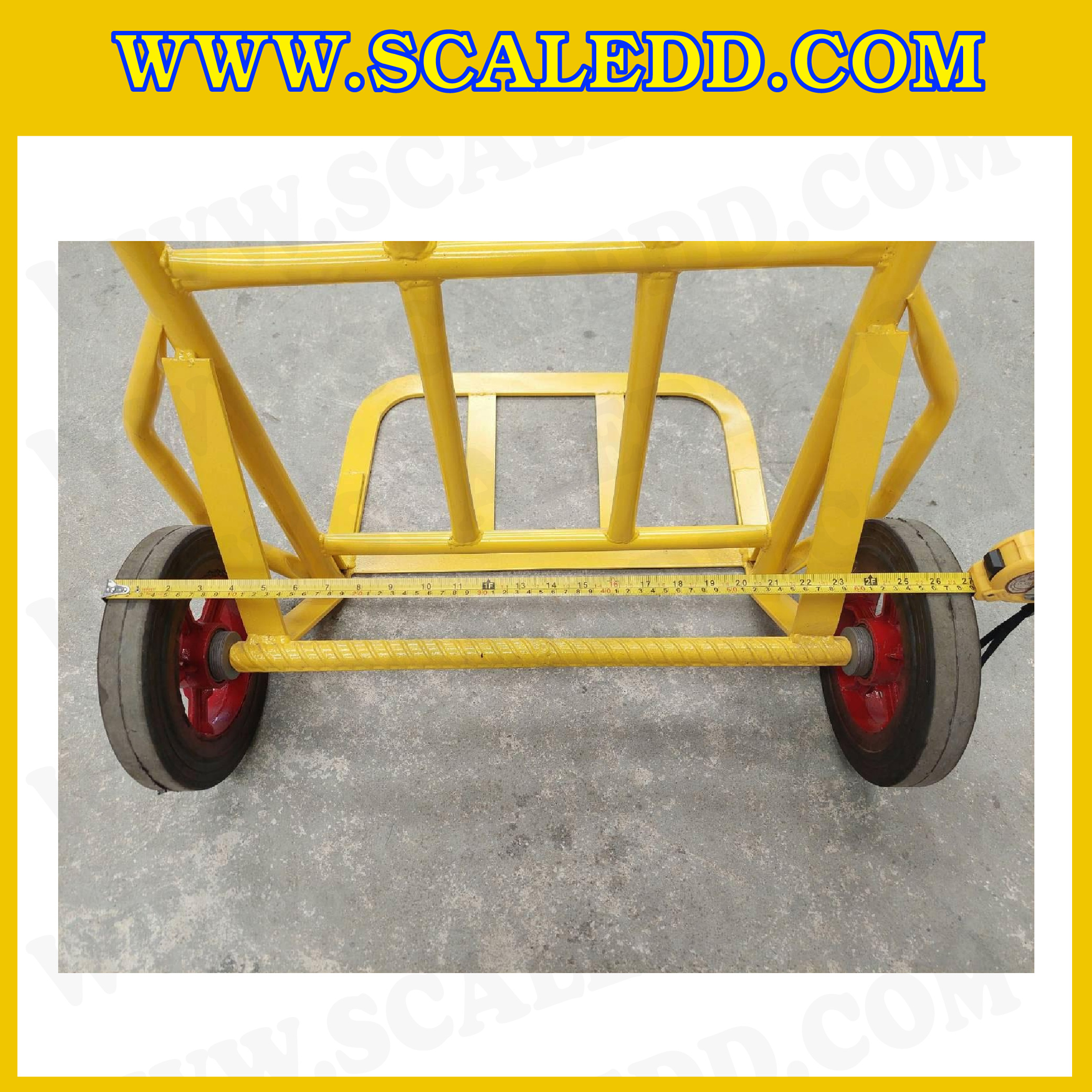 รถเข็นเหล็กสองล้อ แบบตรง รับน้ำหนัก 150 กก. สีเหลือง STX-150 ยี่ห้อ JUMBO รุ่น STX-150