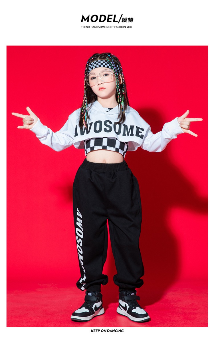 พร้อมส่ง***ชุดเต้น ชุดฮิปฮอป เสื้อแขนยาว +ตัวใน+กางเกง