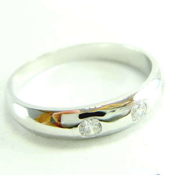 แหวนเงินแท้ราคาถูกชุบทองคำขาว เพชรCZแท้ 0.12 กะรัต งานประณีตสวยงาม สั่งผลิตค่ะ