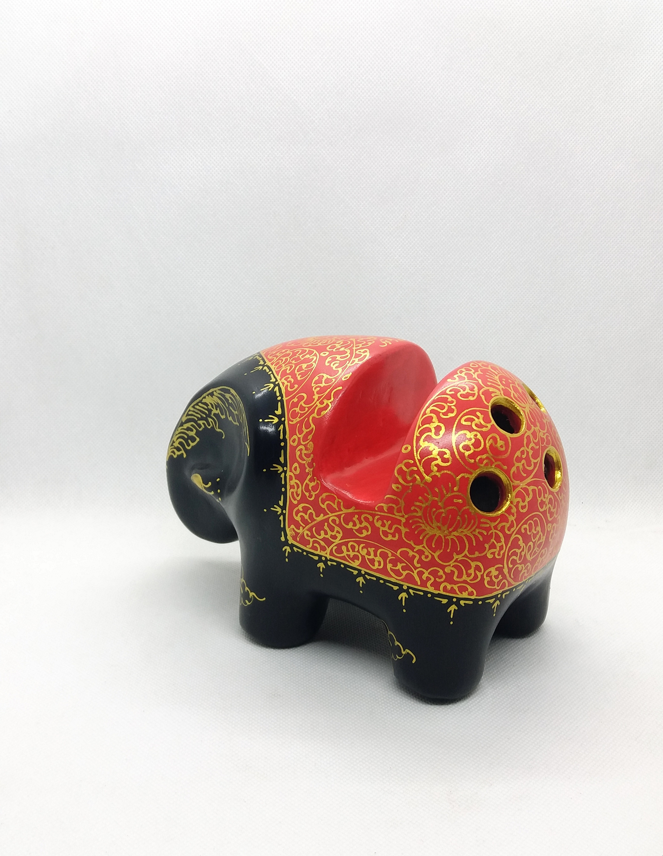 ช้างวางมือถือและนามบัตร Size M สีแดงดำ