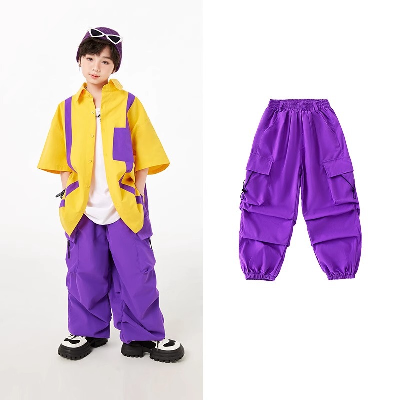 ชุดเต้น ฮิปฮอป เสื้อแขนแต่งแถบ+กางเกงขายาว