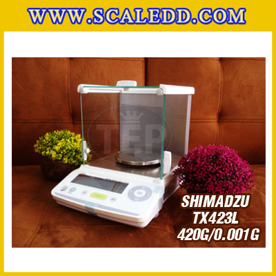 เครื่องชั่ง SHIMADZU รุ่น TX423L เครื่องชั่งญี่ปุ่น เครื่องชั่ง 420 กรัม เครื่องชั่งน้ำหนัก 420 กรัม เครื่องชั่งละเอียดสูง 420 กรัม เครื่องชั่งน้ำหนัก 420 g เครื่องชั่งทศนิยม 3 ตำแหน่ง ตาชั่ง 420 g เครื่องชั่งน้ำหนักดิจิตอลตั้งโต๊ะ 420 g ความละเอียด 0.001