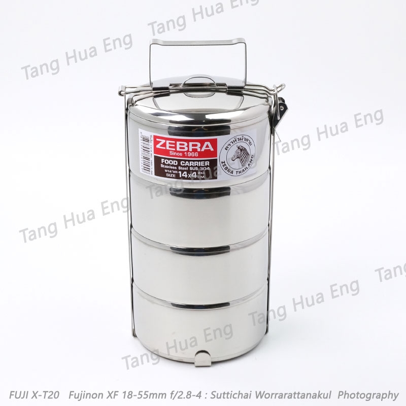 Zebra ปิ่นโตสเตนเลส ขนาด 14 ซม. 4 ชั้น ตราหัวม้าลาย ( 14/4 )