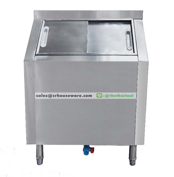ถังน้ำแข็งสแตนเลส ฝาสไลด์ แบบฝาเฉียง ICE BIN รหัส 002-KT-IBS-06-75,ถังน้ำแข็งร้านกาแฟ,ถังน้ำแข็งร้านอาหาร