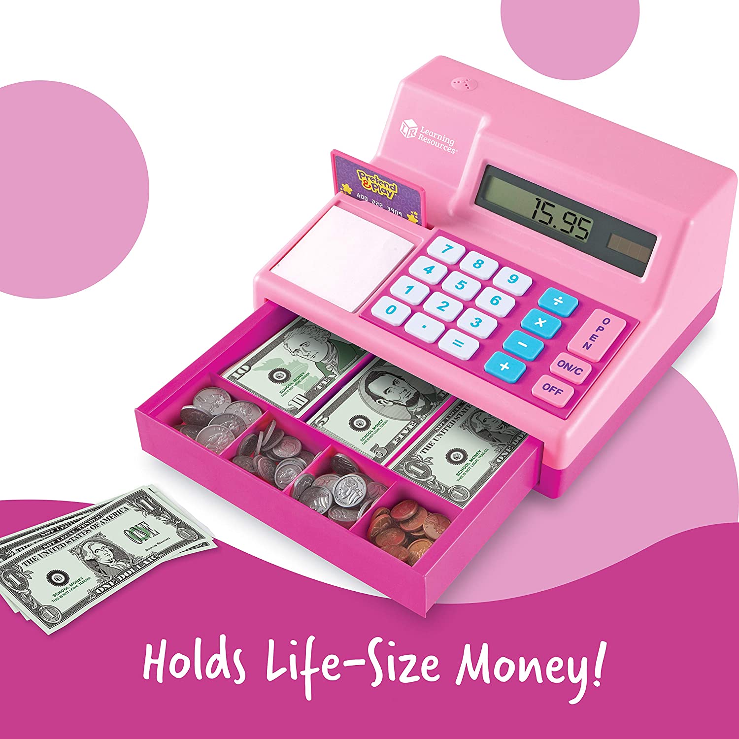 แคชเชียร์เก็บเงินจำลอง Learning Resources Pretend & Play Calculator Cash Register