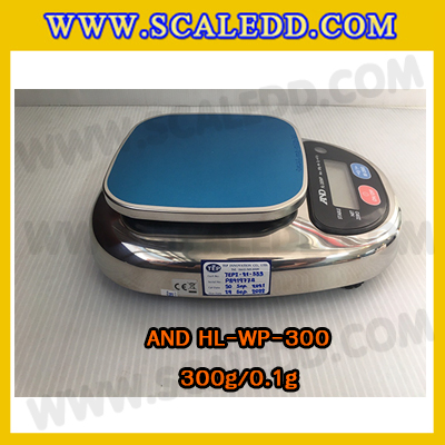 เครื่องชั่งน้ำหนักดิจิตอล300กรัม เครื่องชั่งกันน้ำ300g เครื่องชั่งดิจิตอล300กรัม ตาชั่งกันน้ำ300กรัม พิกัดน้ำหนัก 300g ความละเอียด 0.1g ยี่ห้อ AND รุ่น HL-WP (เครื่องชั่งผ่านตรวจรับรองจากสำนักชั่งตวงวัด)