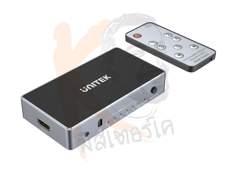 4K HDMI Switch 5 In 1 Out Unitek รองรับถึง 4K 30Hz มาพร้อมรีโมท by Unitek