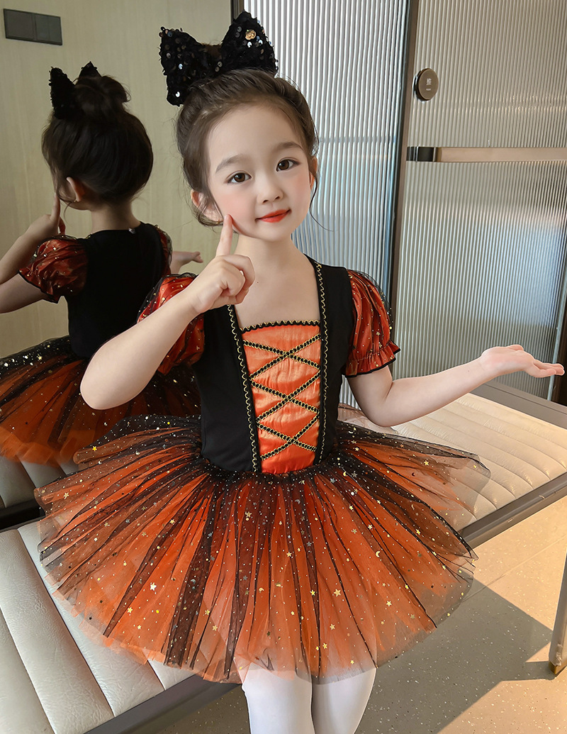 friendly4kid พร้อมส่ง ชุดฮาโลวีน Haloween เด็กหญิงเดรสสั้นแต่งระบาย