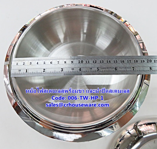หม้อไฟสเตนเลสพร้อมขา และฝาปิดสเตนเลส รหัสสินค้า 006-TW-HP-1 Hot pot stainless and lid staunless. 006-TW-HP-1Hot and Sour Prawn Soup Dtom Yum Gkoong or Tom Yum Goong pot,酸辣虾汤火锅,Tôm nồi súp nóng và chua,ກຸ້ງຫມໍ້ແກງຮ້ອນແລະສົ້ມ, Panas dan Sour Udang periuk su