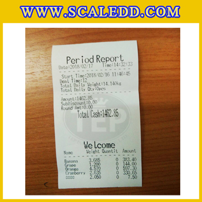 เครื่องชั่งดิจิตอล30กิโลกรัมมีปริ้น ยี่ห้อ JADEVER รุ่น JPT Series ความละเอียด0.005kg (ผ่านตรวจรับรองจากสำนักงานกลางชั่งตวงวัด)