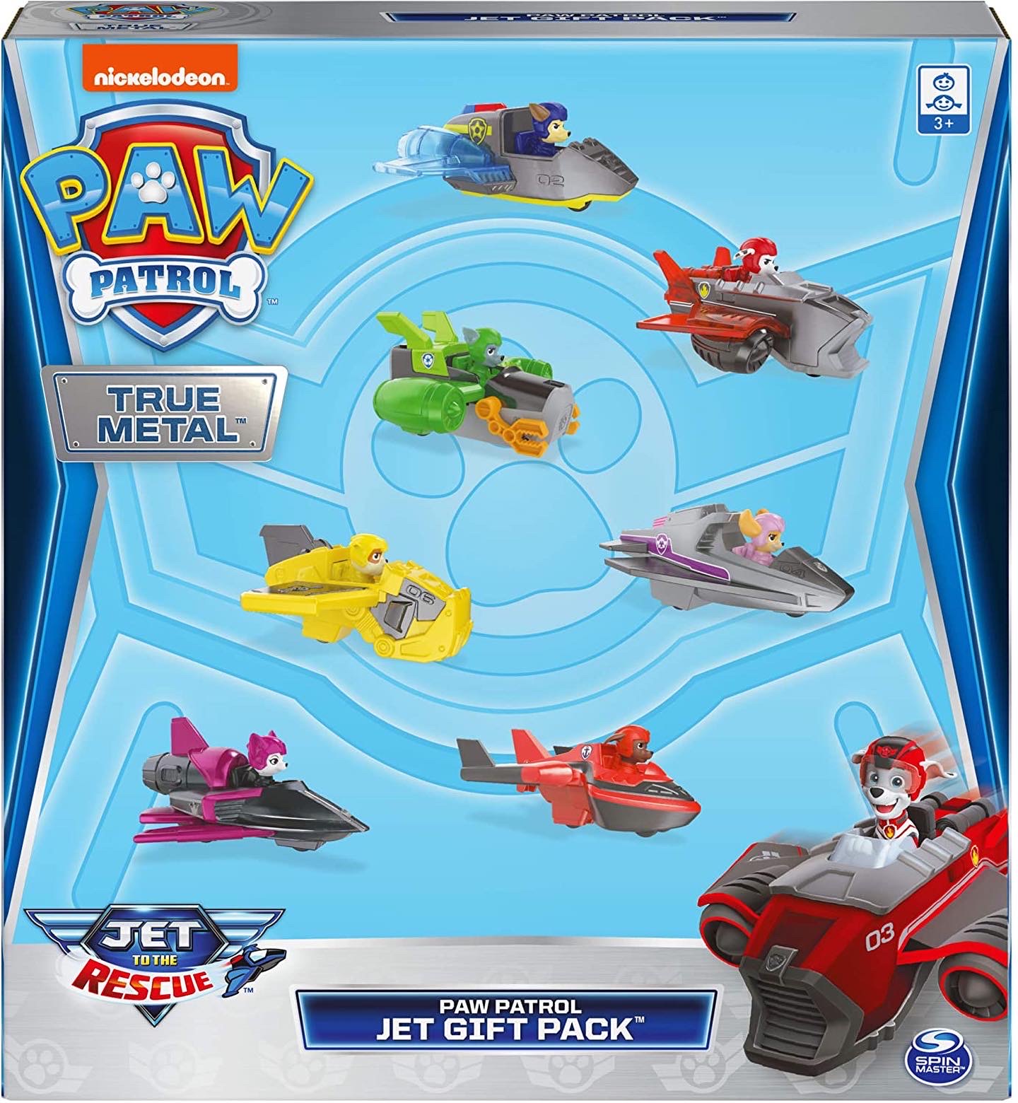 เครื่องบินเหล็ก Paw Patrol, True Metal Jet to The Rescue Gift Pack with 7 Die-Cast Vehicles, 1:55 Scale