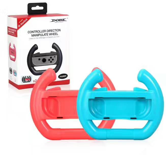 Controller Steering Wheel Grip Dobe สี neon ฟ้า+แดง (1กล่องมี2ชิ้น)