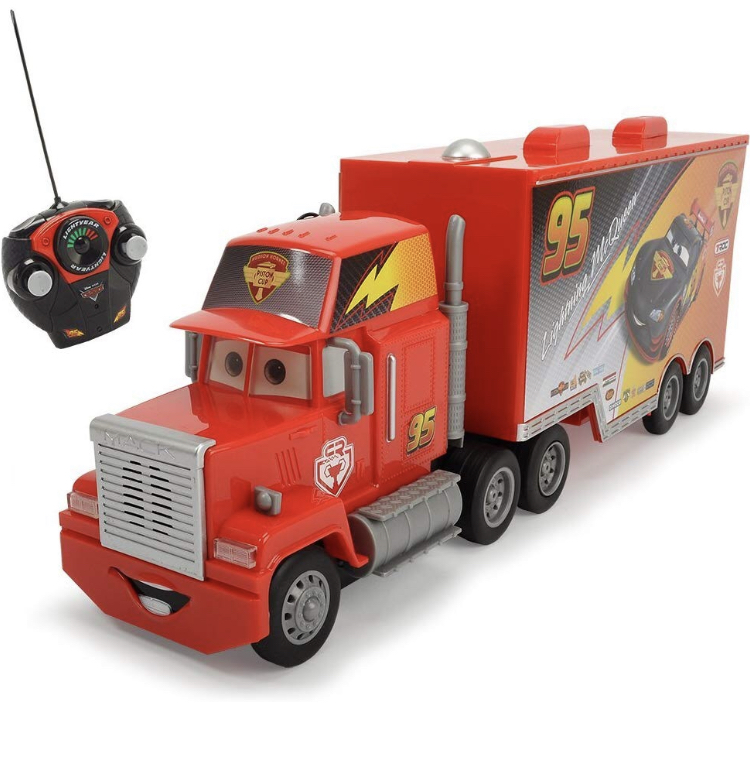 รถพ่วงวิทยุบังคับ Dickies Dickie Disney Cars Carbon Rc Turbo Mack Truck 1: 24 Scale Red