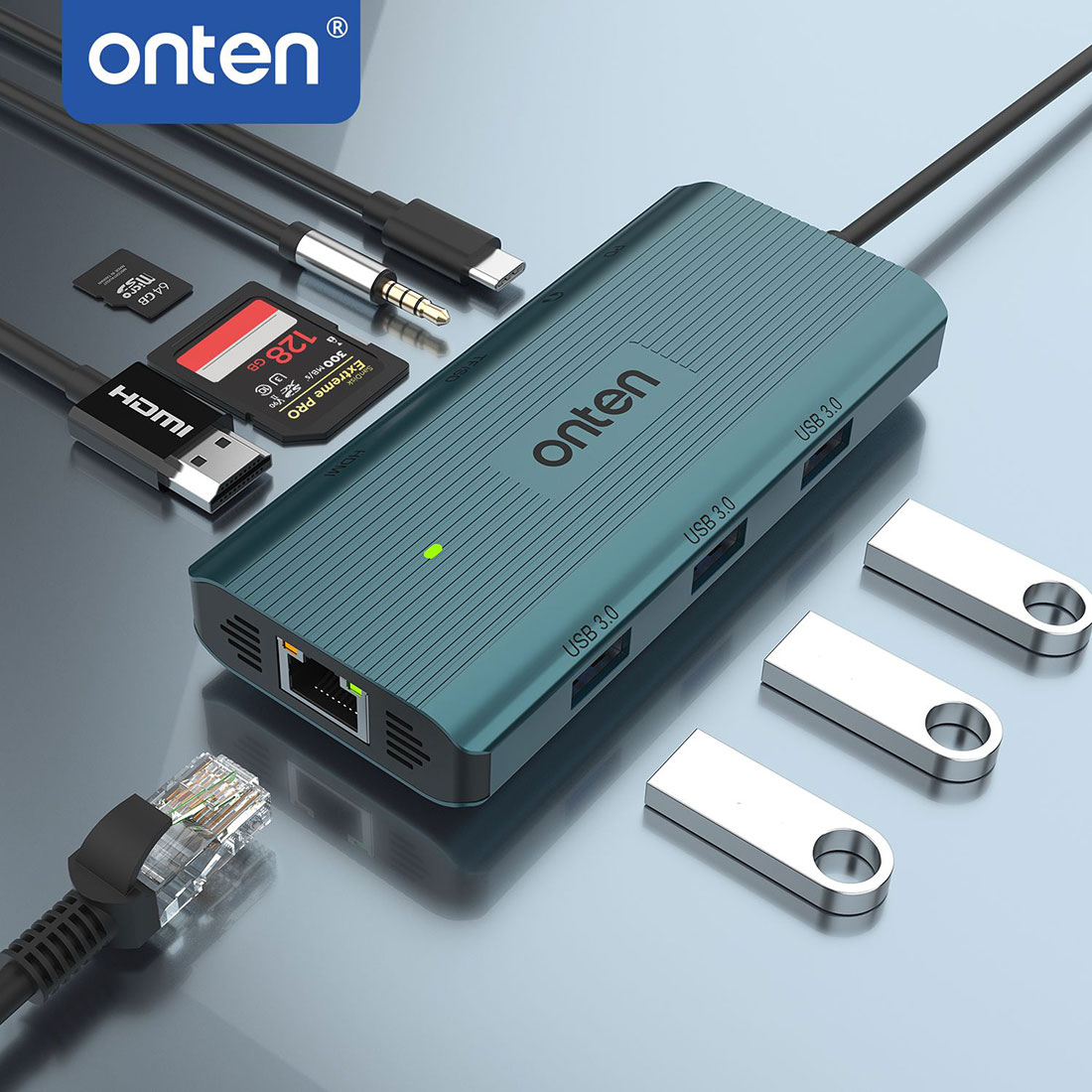 9 in 1 USB-C Multi-Function Docking Station by Onten
