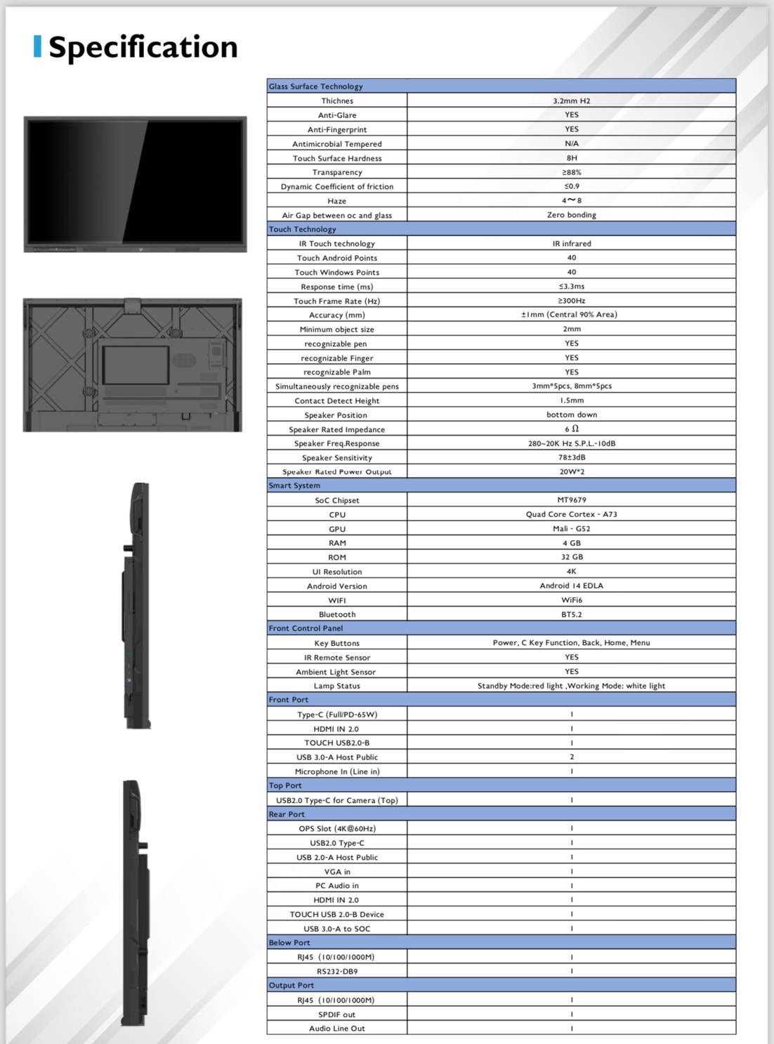 จออัจฉริยะ จอสัมผัส ขนาด 75 นิ้ว ยี่ห้อ Razr รุ่น P-75C เขียนลื่น ใช้งานง่าย