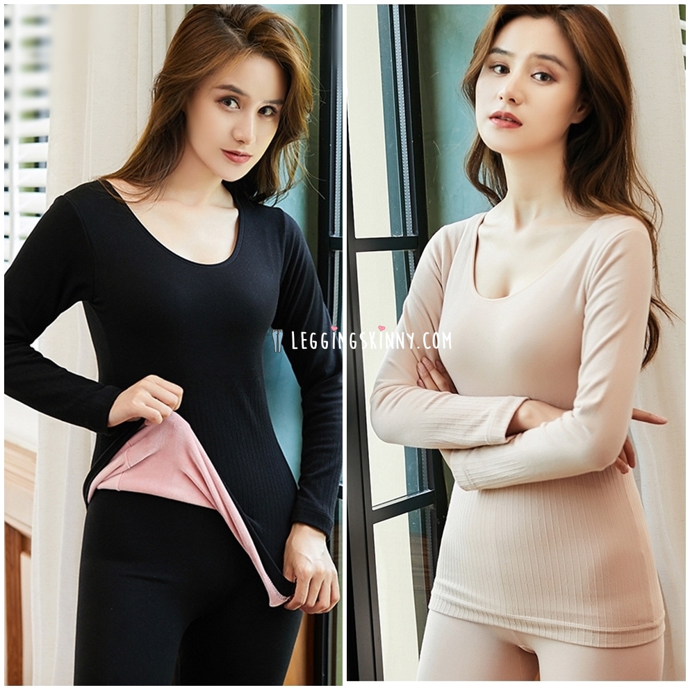 ชุดลองจอน ผู้หญิงกันหนาว แบบเรียบ รุ่นบุขน