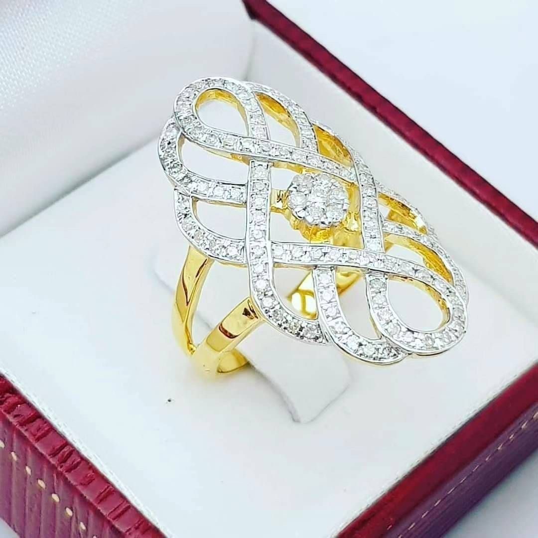 พร้อมส่งและสั่งผลิตแหวนเพชรแท้อินฟินิตี้ทรงสวย ใส่เต็มนิ้ว แหวนแต่งงาน แหวนหมั้น ใส่เที่ยว ออกงาน แหวนทองคำ 9K เพชรกุหลาบแท้ 0.67 กะรัต 109 เม็ด ราคาถูกมาก ส่งฟรี