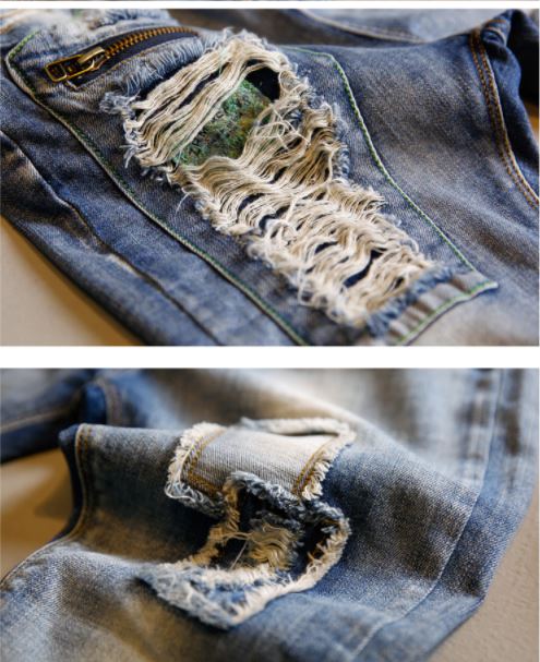 สินค้าพร้อมส่ง กางเกงยีนส์เด็กชาย แต่งลาย