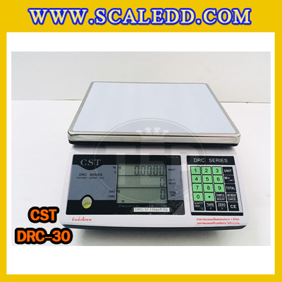 เครื่องชั่งนับจำนวน30กิโลกรัม เครื่องชั่งดิจิตอล30kg เครื่องชั่งน้ำหนัก30kg ตาชั่งนับชิ้นงาน30kg พิกัดน้ำหนัก 30kg ความละเอียด 1g ยี่ห้อ CST รุ่น DRC (เครื่องชั่งผ่านตรวจรับรองจากสำนักชั่งตวงวัด)