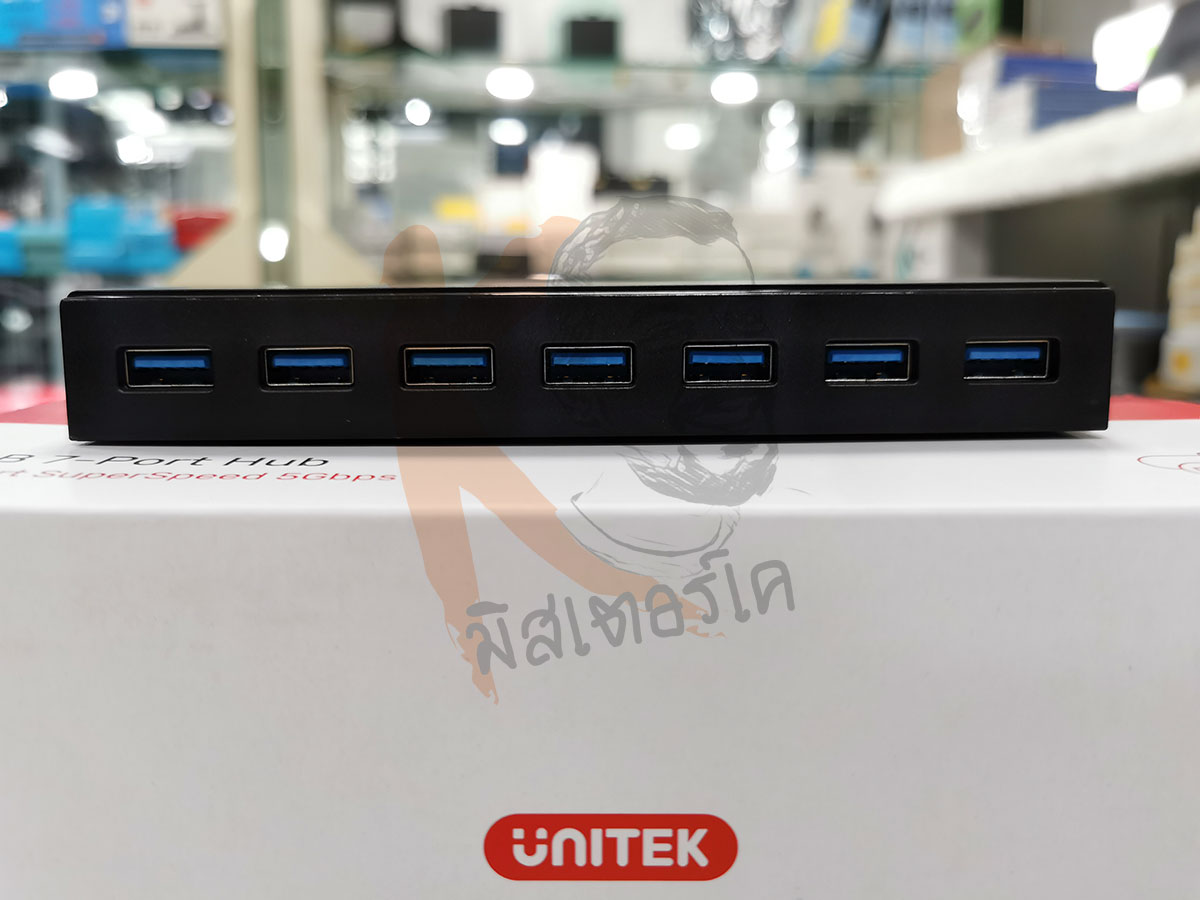 USB3.0 5Gbps HUB 7 Port + Adapter 12V/3A by Unitek