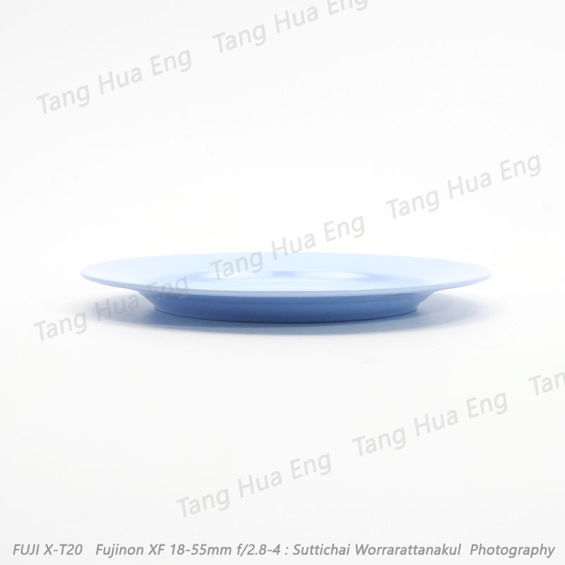 (1โหล) จานทรงตื้น 8 ตรายูนิก้า P909-8 สีฟ้า/สีครีมขาว/เขียว