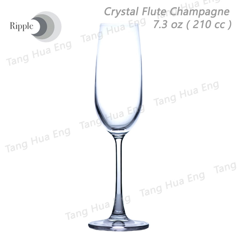 ( 6 ใบ ) แก้วแชมเปญคริสตัล Ripple Crystal Flute Champagne 210 ml #RJ002FC07