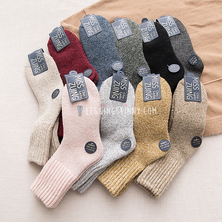 ถุงเท้าขนสัตว์หนาพิเศษ มี 10 สี VER.II