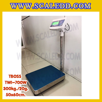 เครื่องชั่งน้ำหนัก300กิโลกรัม เครื่องชั่งน้ำหนัก300kg เครื่องชั่งดิจิตอล300kg เครื่องชั่งตั้งพื้น ตาชั่ง300kg ความละเอียด 20g ขนาดแท่นชั่ง50*60cm ยี่ห้อ TBOSS รุ่น TWI-700W (เครื่องชั่งผ่านตรวจรับรองจากสำนักชั่งตวงวัด)