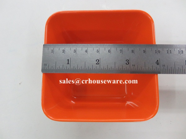 ชามสี่เหลี่ยม 4 นิ้ว สีส้ม 017-D999-4