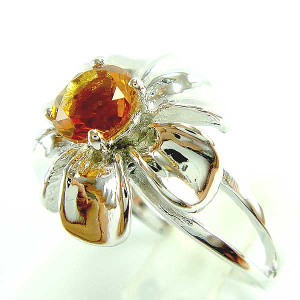 แหวนเงินแท้ราคาถูกชุบทองคำขาว ซิทรินแท้ 0.50 กะรัต งานประณีตสวยงาม สั่งผลิตค่ะ