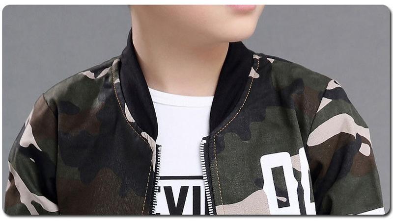 ชุดกันหนาวเด็ก ชุดเสื้อแขนยาวลายทหาร+กางเกงขายาว