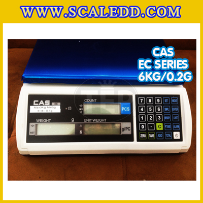 เครื่องชั่งนับจำนวนตั้งโต๊ะ6kg เครื่องชั่งน้ำหนัก6kg เครื่องชั่ง6kg กิโล ตาชั่งนับชิ้นงาน6kg เครื่องชั่งดิจิตอล6kg. ความละเอียด0.2g ยี่ห้อ CAS รุ่น EC (เครื่องชั่งผ่านตรวจรับรอง)