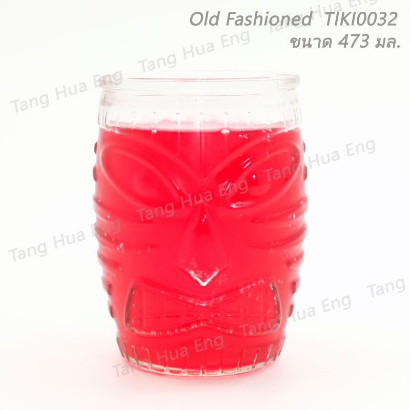 ( 1 ใบ ) แก้วใส TIKI Old Fashioned Tumbler ขนาด 473 มล. TIKI0032
